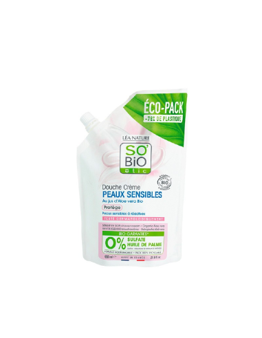 Recarga Gel Ducha Piel Sensible Protector  Aloe Vera 650 Ml de So´Bio Etic
