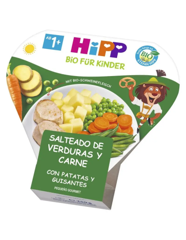 Pack 6 Uds Salteado Bio Hipp 250g Verduras, Carne y Guisantes