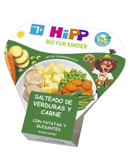 Pack 6 Uds Salteado Bio Hipp 250g Verduras, Carne y Guisantes