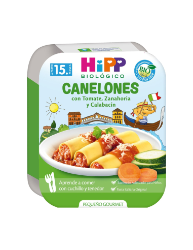 Canelones Bio Hipp con Tomate, Zanahoria y Calabacín 250 g