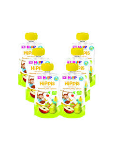 Pack 6 Pouches Bio Hipp Manzana, Pera y Plátano 100 g