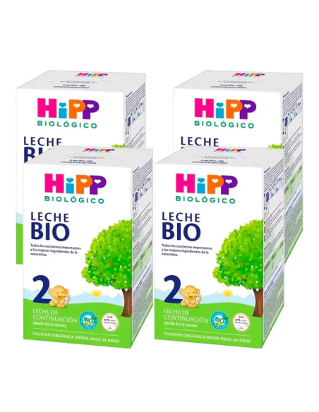 Pack 4 Leche Bio 2 Continuación Hipp 600 g - Nutrición Natural