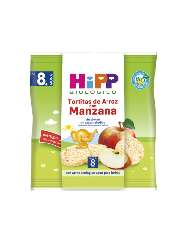 Pack 7 Tortitas de Arroz con Manzana Bio Hipp 30 g