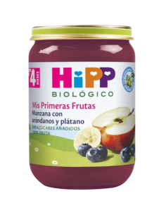 Pack 6 Tarritos Bio Hipp Manzana, Arándano y Plátano 190g