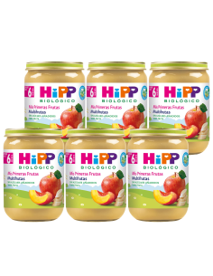 Pack 6 Tarritos Bio Melocotón y Pera Hipp 190 g