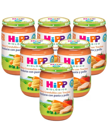 Pack 6 Uds. Tarrito De Verduras Con Pasta Y Pollo Bio 220 g  de Hipp