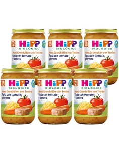 Pack 6 Tarritos Bio Hipp Pasta con Tomate y Ternera 220g