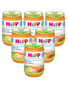 Pack 6 Tarritos Bio Hipp Verdura, Arroz y Ternera 220 g