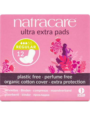 Pack 12 Compresas Ultra Extra Regular con Alas Natracare