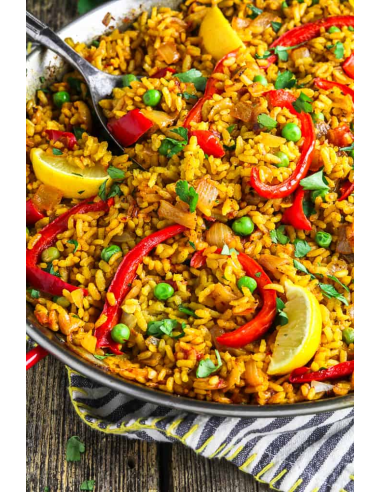 Paella vegetariana deliciosa y fácil de preparar en casa