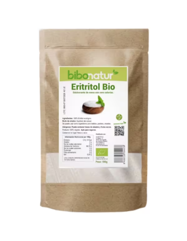 Eritritol Bio 500 g Bibonatur | Endulzante Natural Saludable