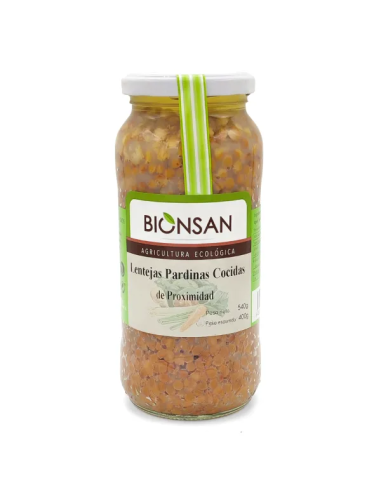 Lentejas Pardinas Cocidas 400Gr. Eco de Bionsan
