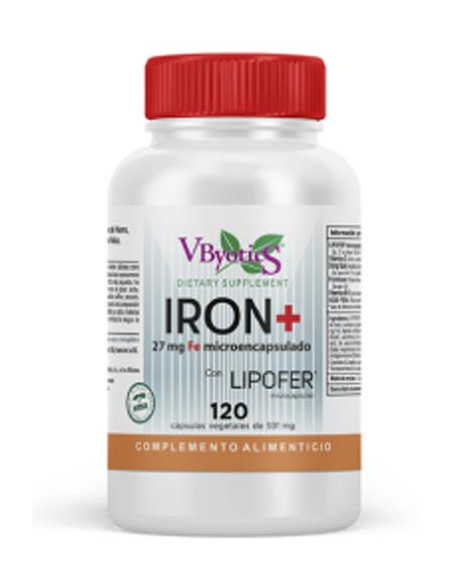 Iron + (microencapsulado) PRÓXIMO 120 Cápsulas Vegetales de Vbyotics