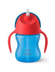 Vaso con Pajita y Asas Azul 210ml Avent +6 Meses SCF796/01