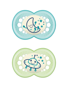 Chupete Night Sili Fisio +6M Neutro Noche Mam 2 Unidades