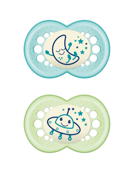 Chupete Night Sili Fisio +6M Neutro Noche Mam 2 Unidades