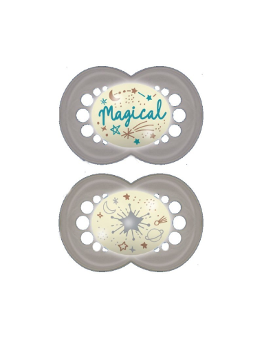 Chupete Night Sili Fisio +16M 2Un Neutro Noche de Mam