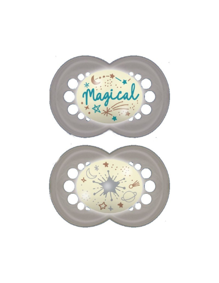 Chupete Night Sili Fisio +16M 2Un Neutro Noche de Mam