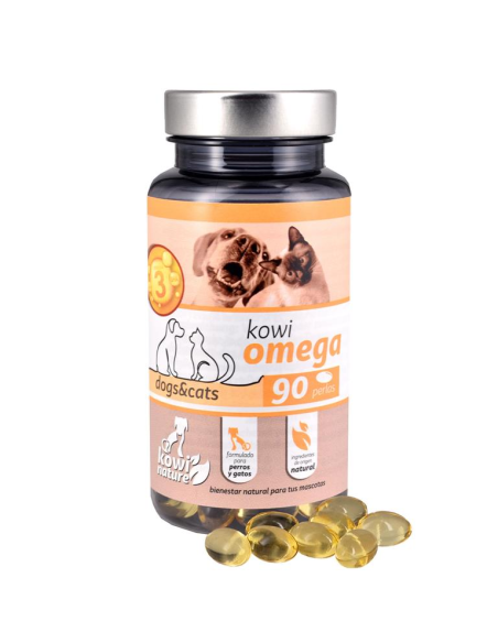 Kowi Omega 90 Perlas | Suplemento Natural para Mascotas Saludables