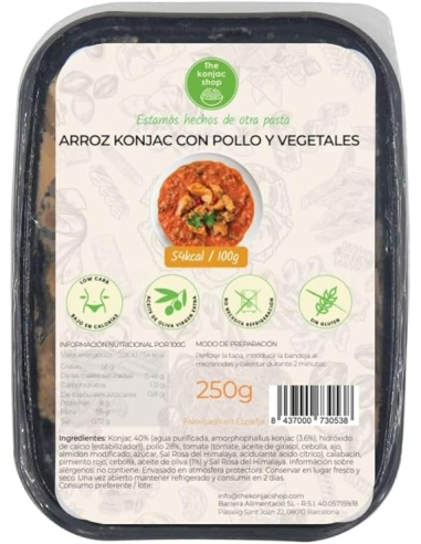 Arroz Konjac con Pollo y Vegetales 250g | The Konjac Shop