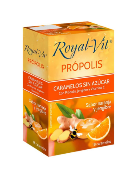 Royal-Vit Caramelos Jengibre Naranja - Pack 12 Cajitas