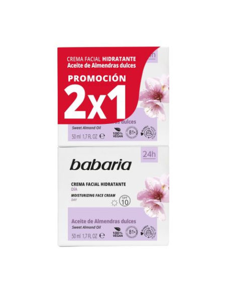Set Crema Facial Hidratante Almendras Babaria 2 Piezas