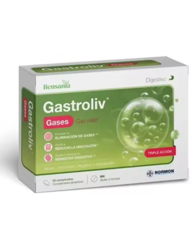 Bensania Gastroliv Gases 60 Comp  Alivio Rápido y Efectivo