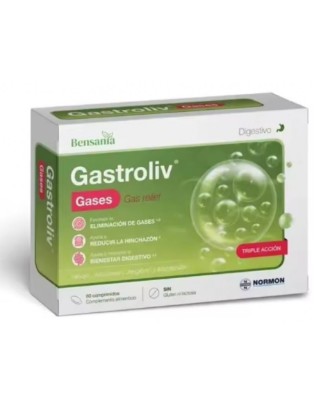 Bensania Gastroliv Gases 60 Comp  Alivio Rápido y Efectivo