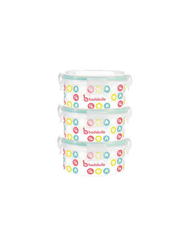 Babymoov Kit 3 Contenedores Alimentos 330 ml - Práctico y Seguro