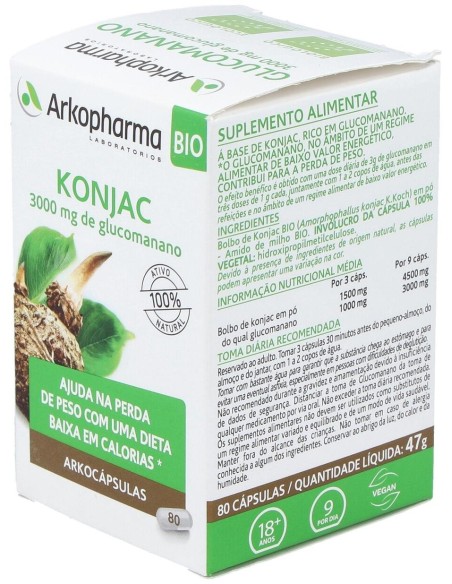 Glucomanano 80 Arkocápsulas  Control Natural del Peso Saludable