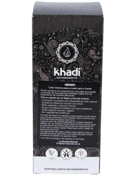 Tinte Herbal Color Negro 100Gr. de Khadi