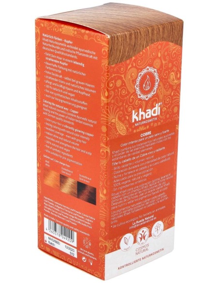 Tinte Herbal Color Cobre 100 Gramos Khadi