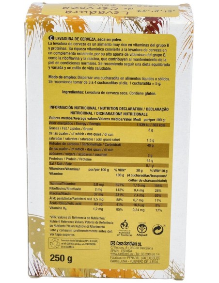 Levadura De Cerveza En Polvo 250Gr. de Santiveri