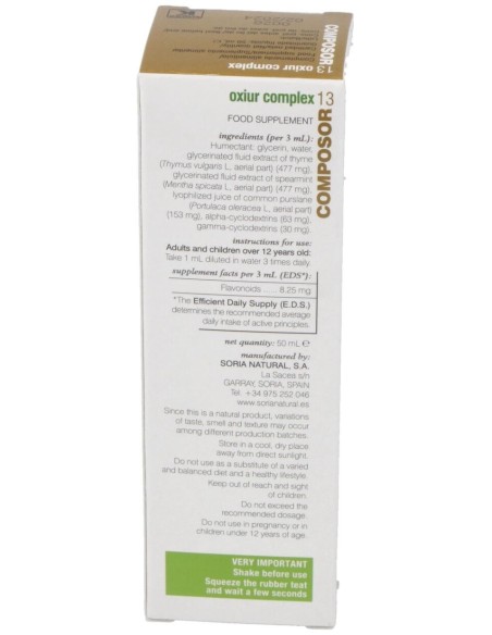 Composor 13 Oxiur Complex Xxi 50Ml. de Soria Natural