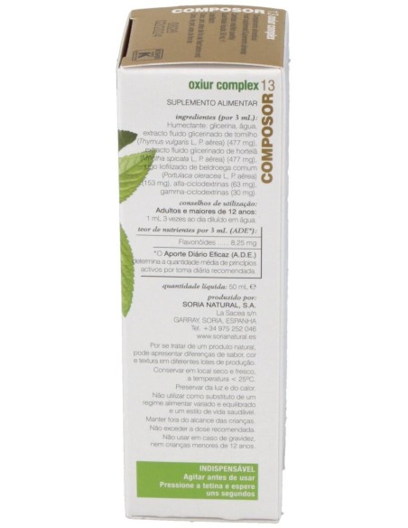 Composor 13 Oxiur Complex Xxi 50Ml. de Soria Natural