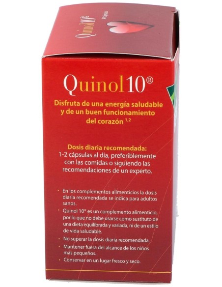 Quinol10®-50mg. 90. Caja con 90 cápsulas de 50mg de Ubiquinol (en blíster)
