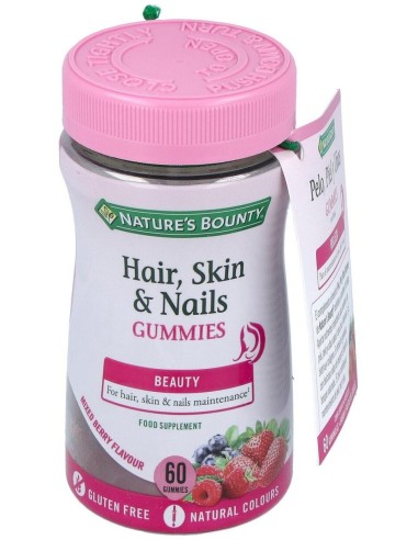 Gummies Biotina para Pelo, Piel y Uñas Natures Bounty 60uds