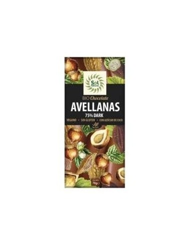 Tableta Chocolate Dark 85% Bio 70 Gramos  Sol Natural