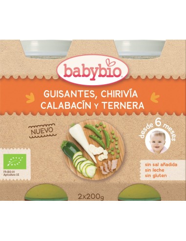 Babybio Menu Guisantes-Chirivia-Calabacin-Ternera de Babybio